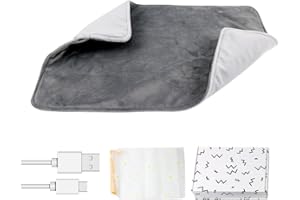 CJBIN USB Heat Pad, Fast Electric Heat Pad, Heated Blanket, Heat Pad with Storage Bag, for Period, Back Neck, Shoulder and Legs, 30x50cm, Gray