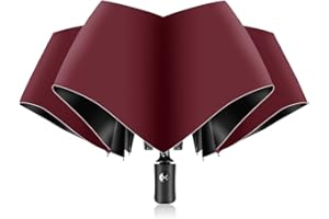 XIXVON Paraguas SE | UPF 50+ 99% De ProteccióN UV, Liviano, AutomáTico, A Prueba De Viento, PortáTil | Paraguas Plegable Compacto