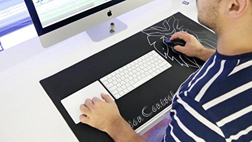 LionControl Hochwertiges Control Gaming-Mauspad-XXL (800x400x3mm) | Schwarz | Wasserdicht | Genähte Umrandung | Anti-Rutsch-Rückseite | Für Computer | Laptop | Tastatur | Maus - 6