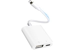 AMZTOP Adattatore da Lightning a USB per iPhone,Cavo adattatore USB a iPad 3.0 OTG con porta di ricarica rapida supporta lettore di schede, tastiera, mouse, MIDI,sincronizzazione dati,Plug and Play