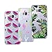 Produktbild VemMore Kompatibel für Samsung Galaxy S8 Plus Hülle Silikon Transparent Durchsichtig Handyhülle Ultra Dünn Schutzhülle TPU Slim Kratzfest mit Muster [3 Packs] - Grüne Blätter + Wassermelone + Kaktus