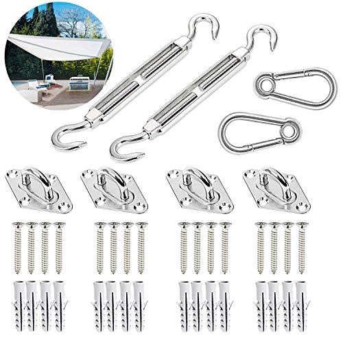 Aurorali Kit de Fixation pour Pare-Soleil rectangulaire et carré, en Acier Inoxydable 304 (M6 40 pièces)