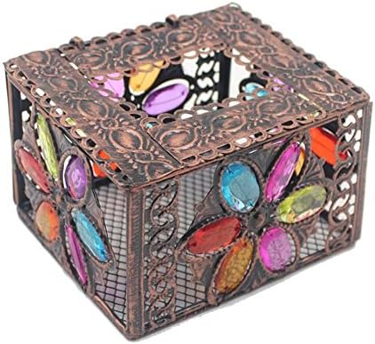 DENGS Retro Tissue Box Iron Art Restaurant Romantic Napkin Box Creative Decoration 11 * 14 * 9cm , 1