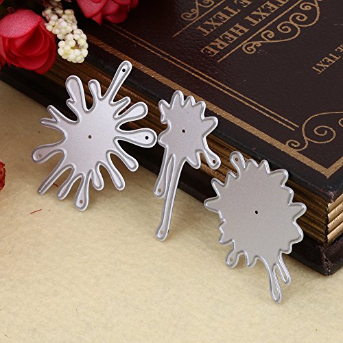 Amazingdeal365 3 PCS Feuerwerk Metall Form Schablonen Schneiden DIY Dekor Sammelalbum Karten Buchzeichen Lesezeichen als Geschenk für Freunde Geburtstag Kinder,Kindergarten Hobby Schule Handarbeit Unterricht usw. Ein tolles Geschenk! - 3