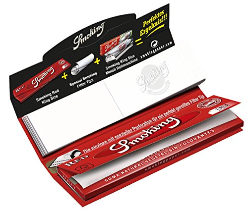 Smoking Red Papers + Tips King Size Filtertips integriert NEU! 2 Boxen (48x Heftchen / Booklets) - 2