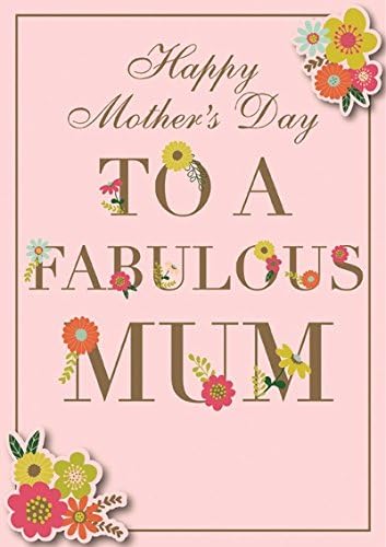 Juicy Lemon Mum Handcrafted Mother's Day Card - Big Gold Text & Bright Flowers 9.75" x 6.75"