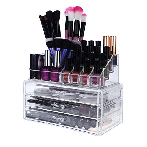 Acryl Kosmetik Organizer Make Up Aufbewahrung Kosmetikorganiser mit Schubladen 190x135x240mm - 4