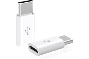 Tobfit Adapter USB C auf Micro USB (2Stück), USB-C Stecker auf Micro-USB Buchse Adapter für Samsung Galaxy, Typ-C Handys, Huawei, Xiaomi, Tablets und Mehr(Weiß)