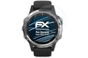 atFoliX Screen Protection Film compatible with Garmin Fenix 5 Plus 47 mm Screen Protector, ultra-clear FX Protective Film (3X)