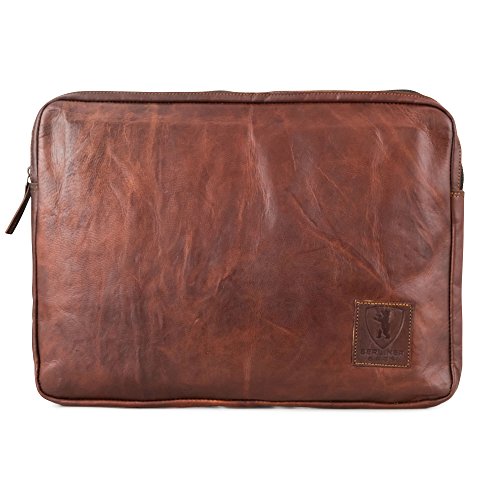 Laptoptasche H  lle f  r 15 4    15 6 zoll BERLINER BAGS    Amot    aus Leder Wasserdichte Notebooktasche Schutzh  lle mit Reissverschluss DIN A4 Brau