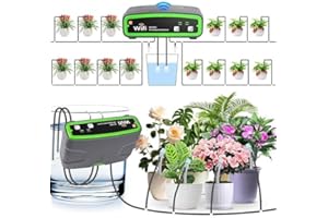 GuKKK Système d'irrigation Goutte à Goutte Automatique WiFi avec Pompe Double, Kit d'irrigation Intérieur Contrôle à APP - Volume d'eau Réglable pour Vacances, Prend en charge jusqu'à 20 Pots