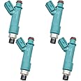 4PCS Fuel Injectors 23250-28080 23209-28080 2325028080 232500H060 Compatible With Toyot-a Camry Corolla Highlander Matrix RAV4 Solara Scion TC XB