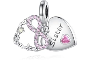 Lkwidi Femme Charms-Famille amour animaux Argent Sterling 925 Pendentif avec Zircon Cubique pour Bracelet