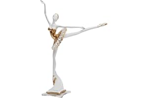 HAUCOZE Amoy-Art Mujer Figura Escultura Yoga Figure Decorativa Dama Regalo Bailarina Estatua Modern Interior Salon Arte Resina Decoración del Hogar 30cm