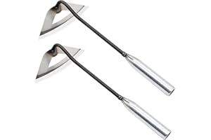 Sunsiou Lot de 2 houes Creuses en Acier trempé - pour désherber - pour Le Jardinage, Le Jardinage - Binette de Jardin pour désherbage dans Le Jardin
