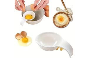 CHEFZOCO Separador de Yemas Claras de Huevos, Separador de yemas de Huevos, Extractor de yemas de huevo, Divisor de yema y clara, Filtro separador de yemas, 10 cm Longitud, Plástico, Blanco