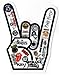 Produktbild Musik Rock Hand feat. Iron Maiden, Black Sabbath, Motiv ACDC, U2, etc. Sticker für Skateboards, Snowboards, Scooter, BMX, Mountainbike, Laptop, iPhone, iPod, Gitarren usw.