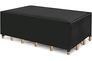 KIHIGHPO Abdeckung für Gartenmöbel, 600D Oxford Gewebe Abdeckplane Gartenmöbel, Balkonmöbel Schutzhülle Loungemöbel Plane wasserdicht staubdicht Anti-UV, 315 * 160 * 74cm