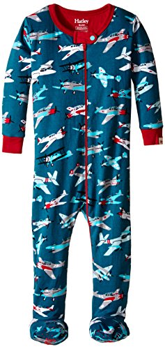 Hatley Baby Boys 0-24m Infant Footed Coverall Fighter Planes Footies, Multicoloured (Blue), 18-24 Months