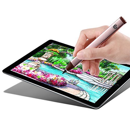 Stylus Stift, Touchscreen Eingabestift , Wrcibo USB Aufladbar Kapazitiver Eingabestift Stylus Touch Pen Touch Screen Zeichnen- und Schreibstift, Feine Präzision Kugelschreiber für Touch-Screen-Smartphones & Tablets (Rose-Gold) - 2