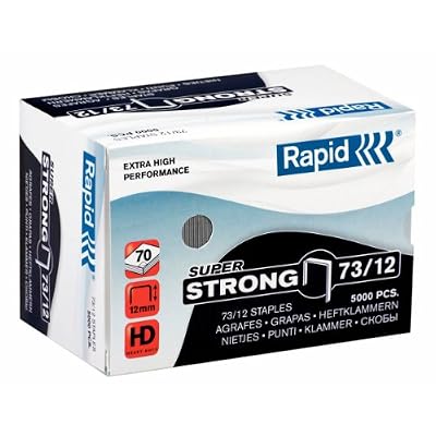 Rapid Agrafes SuperStrong 73/12, Longueur 12 mm, 5000 Agrafes, Agrafe jusqu'à 70 feuilles, Fil dur galvanisé, 24890800