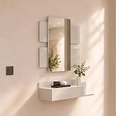 DORMIDAN - Hallway with Mirror MOD2, Entrance Cabinet, Drawer and Shelf in Two Heights (White)