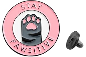 Happyyami Spilla Rosa a Forma Di Artiglio Di Gatto in Lega Rotonda Corsage Cartoon Creativa Per Abbigliamento E Borse Spilla Decorativa Per Bambine E Ragazze