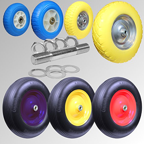 Volante In Gomma Per Carrelli - 200mm Con Foro 20mm E Cuscinetti A Sfera - Foto 5