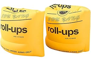 NICEBABY Thickened Swim Armbands, Float Roll Up Sleeves Aid Ring for Children Adults Beginner Learning Swimming Inflatable Arm Bands (2 Pack Yellow)