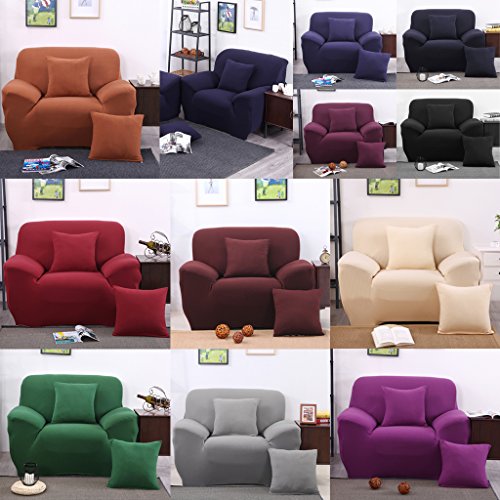 Einzelschlafcouch Sitzbezug Slipcover Sofa Husse Dekor Spandex-Stretch – Grau - 3