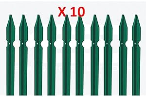 MED BUILDING SOLUTIONS MED - 10 PZ Palo Paletto in ferro a T 30x30x3 mm Plastificato Verde per Rete Recinzione Metallica – Altezza 200CM – Robusto, Anticorrosione – TUTTE LE MISURE - MADE IN ITALY (10 PZ H. 200 CM)