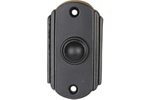 A29 Wired Iron Doorbell Chime Push Button Vintage in Black Powder Coat Finish Vintage Decorative Door Bell with Easy Installation
