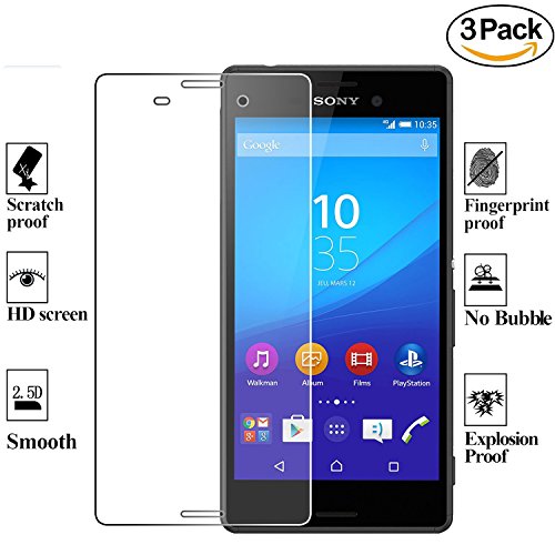 Preisvergleich Produktbild ZEEREE [3 Stück] Für Sony Xperia M4 Panzerglas Schutzfolie, Ultra Strapazierfähig Härtegrad 9H Displayschutzfolie für Sony Xperia M4 Aqua E2303 E2306 E2353 (5 Zoll)
