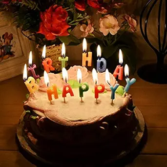 URBOLITE Happy Birthday Candles for Birthday Cake Topper Candle for Party Decoration Decorative Supplies Items Kit Candles Set for Kids Girls Boys Husband Birthday