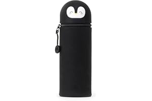 Legami , Astuccio 2 In 1 Morbido Silicone Kawaii Portapenne Da Tavolo Chiusura Con Cerniera 6 3 Cm Unisex Bambini E Ragazzi, Penguin, Taglia unica
