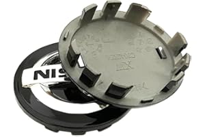 PEIXEN 4 Pièces Auto Enjoliveurs pour N-issan J10 J11 J12 N15 N16 N17 Y60 Y61 Y62, Centre Capuchon Moyeux avec Logo Etanche Anti-PoussièRe Enjoliveurs, Extérieur Accessoires,54mm-Black