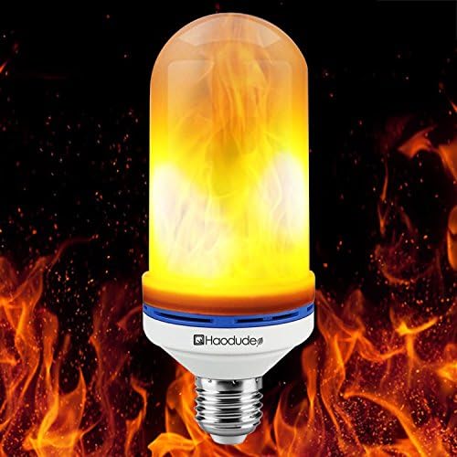 LED Flame Lights, Haodude E27 Base LED Light Bulbs Flickering, 99pcs SMD2835 LED Fire Effect Light for Christmas Party Home Decoration, Pack of 1