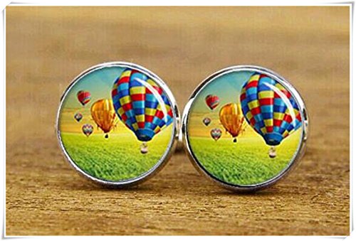 Hot Air Balloon Cufflinks, Fire Balloon Cuff Links