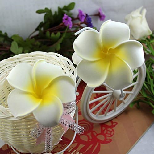 kimberleystore Charming Fashion Women Girls Foam Plumeria Flower Hair Clip (White)