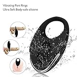 Xoolover Vibrador Silicona Anillo Pene 20 Modos+USB Recargable+Sumergible Pene Anillo Prolongar Placer Sexual Para Hombre Mujer Pareja (Negro)