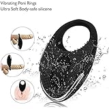 Xoolover Vibrador Silicona Anillo Pene 20 Modos+USB Recargable+Sumergible Pene Anillo Prolongar Placer Sexual Para Hombre Mujer Pareja (Negro)