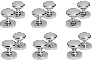 6 Pairs of Golden Grace Polished Chrome Mortise Knobs