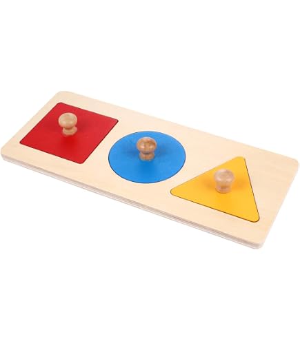 Montessori Puzzlebrett Aus Holz – Buntes Formen-Spielzeug Für Kinder 1–3 Jahre