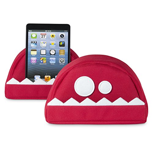 TMPRODUCTS Tablet-Kissen fläzbag® (rot): Universal Tablet Kissen zum Lesen, Surfen, Filme gucken mit Tablet, eReader & Buch - Lesekissen Tablet Halter Stand im witzigen Monster Design für iPad, kindle, tolino...