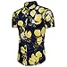 Produktbild VENMO Persönlichkeit Männer Casual Slim Fit Kurzarm Fruit Printed Shirt Top Bluse Poloshirt Herren Einfarbig Stehkragen Kurzarm Baumwolle Cooles T-Shirt Sommer Strand Party Club Casual Shirts (Navy, L(Asian L=EU M))