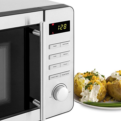 Klarstein Stella Prima Mikrowelle Mikrowellengerät mit Grill (800 Watt, Grillfunktion 1000 Watt, 20 Liter Garraum, 5 Programme, Timer, Kindersicherung, LED-Display) silber - 5