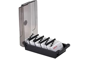 BSGP Boîte de rangement pour cartes de visite, 500 cartes de visite, avec séparateurs