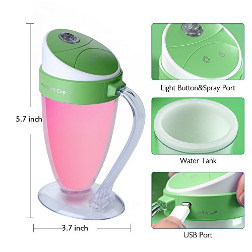 YCTA 110ML Aroma Diffuser,Ultraschall Nebel Luftbefeuchter Kaltnebel Aromatherapie ätherisches Öl Düfte Diffusor Elektrische Duftlampe mit 7 LED Farbwechsel - 2