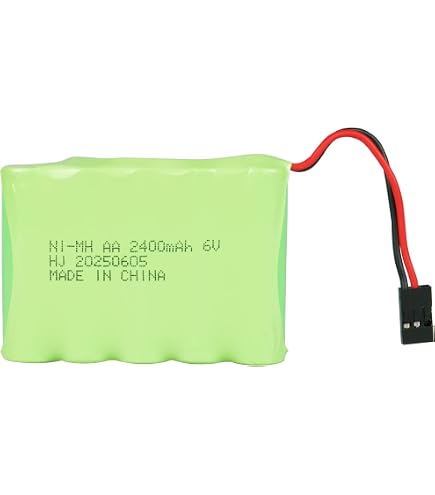 Batería Recargable Ni-MH 6V 2400mAh YUNIQUE – Para Coches RC Y Rovers, 70x51x15 Mm, Carga Rápida