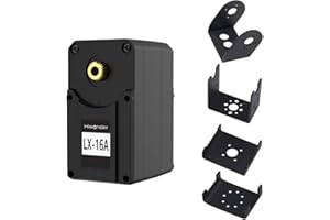 LEWANSOUL LX-16A Full Metal Gear Serial Bus Servo with 17kg High Torque, Real-Time Feedback, Dual Ball Bearing for RC Robot Arm(240 Degree) (LX-16A with Brackets)